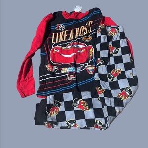 Disney Cars Kids Pajama Set - Red and Black Checkered
